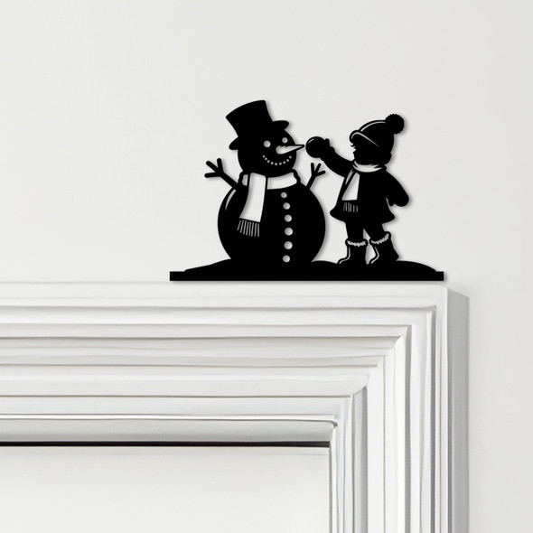 Door Topper Snowman Child Christmas Decor Various Colours Decorative Sign