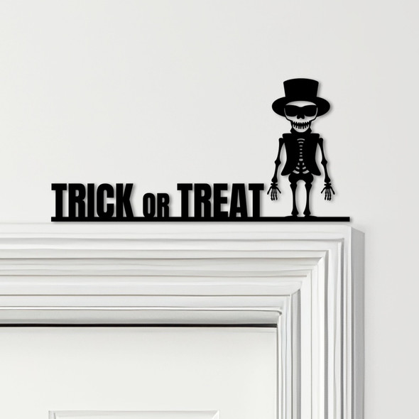 Door Topper Trick Or Treat Skeleton Halloween Decor Various Colours Decor Sign