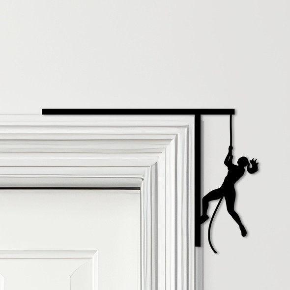 Door Topper Climbing Woman Various Colours Top Of Door Frame Decorative Sign
