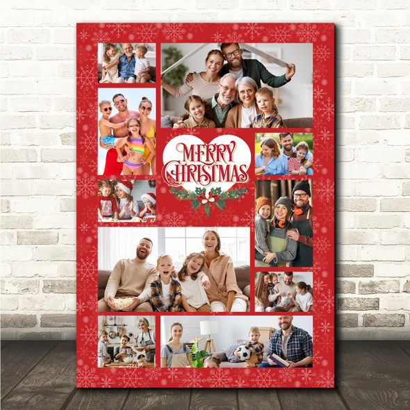 Photo Collage Christmas Custom Gift For Anyone 10-Photo Red Print Or Canvas Photo Collage Christmas Custom Gift For Anyone 10-Photo Red Print Or Canvas
