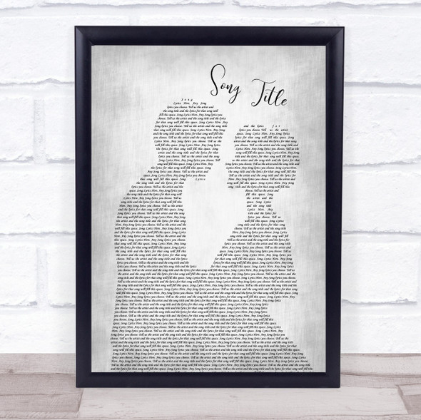 Bob Seger Mainstreet Man Lady Bride Groom Wedding Grey Song Lyric Wall Art Print - Or Any Song You Choose