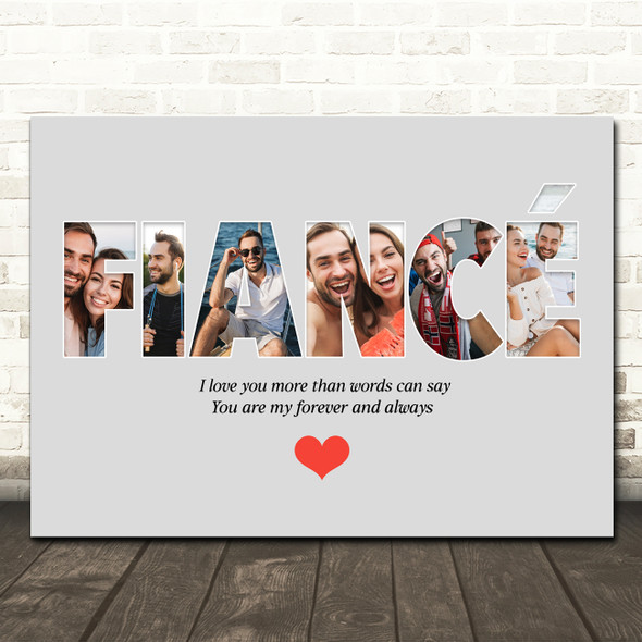 Photo Collage 6-Photo Personalised Gift For Fiancée Any Occasion Print Or Canvas