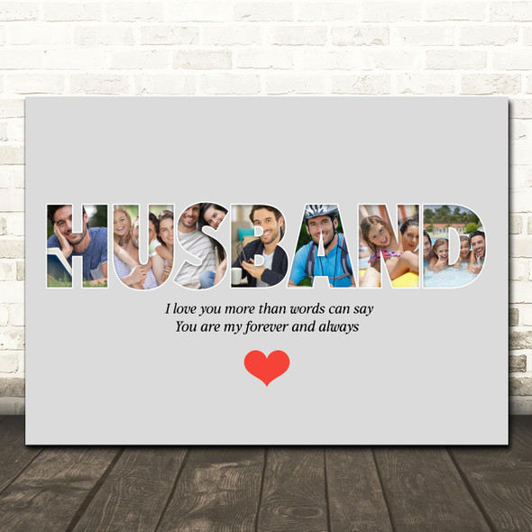 Photo Collage 7-Photo Personalised Gift For Husband Any Occasion Print Or Canvas