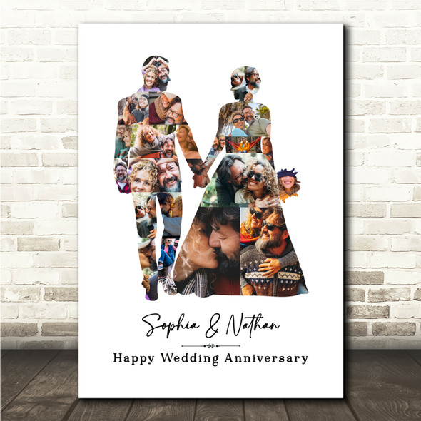Photo Collage Wedding Anniversary Personalised Gift Photo Print Or Canvas