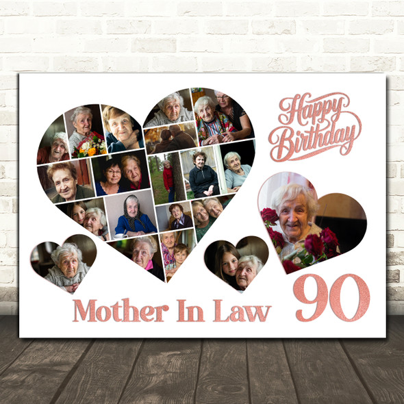Photo Collage 90th Birthday Gift For Mother-In-Law 20-Photo s Print Or Canvas