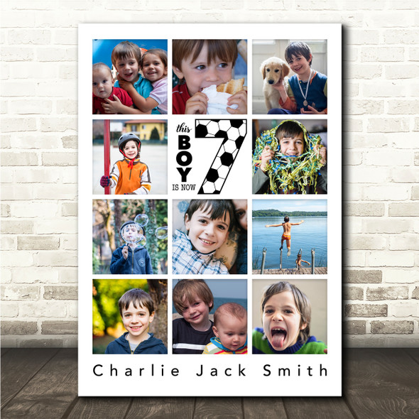 Photo Collage 11-Photo 7th Birthday Custom Gift For Kids Boys Print Or Canvas