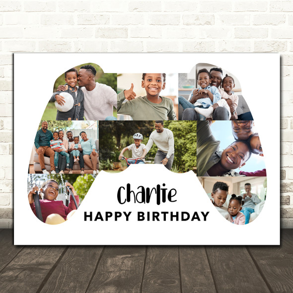 Photo Collage Kids Boys Birthday Custom Gift 8-Photo Game Pad Print Or Canvas
