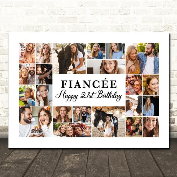 Photo Collage 21st Birthday Custom Gift For Fiancée 22-Photo Print Or Canvas Photo Collage 21st Birthday Custom Gift For Fiancée 22-Photo Print Or Canvas