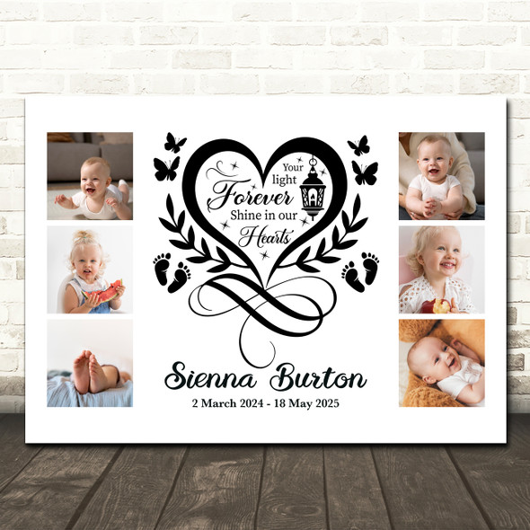 Photo Collage Kids Memorial Gift For Anyone 6-Photo Butterflies Print Or Canvas Photo Collage Kids Memorial Gift For Anyone 6-Photo Butterflies Print Or Canvas