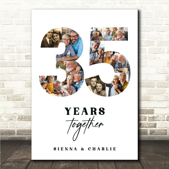 Photo Collage 35th Wedding Anniversary Gift 10-Photo 35 Years Together Print