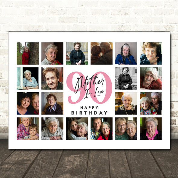 Photo Collage Print Or Canvas 90th Birthday Gift For Mother-In-Law 20-Photo