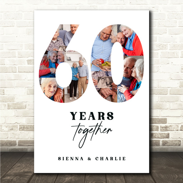 Photo Collage 60th Wedding Anniversary Gift 8-Photo 60 Years Together Print