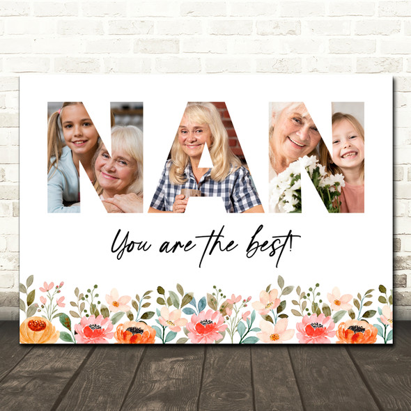 Photo Collage Gift For Nan Mother's Day 3-Photo Nan You Are The Best Print