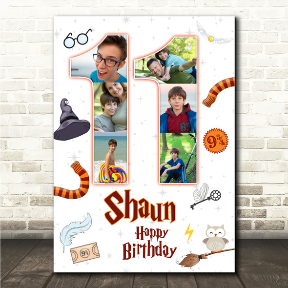 Photo Collage 6-Photo 11th Birthday Gift For Kids Boys Harry Potter Print Canvas