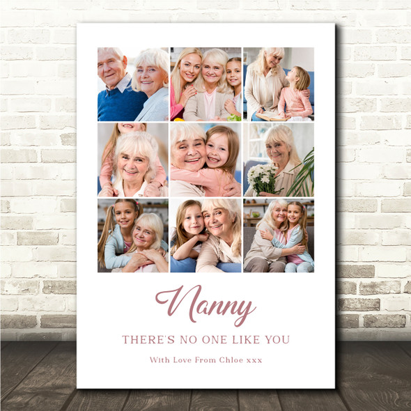 Photo Collage Gift For Nanny Mother's Day 9-Photo No One Like You Print Canvas