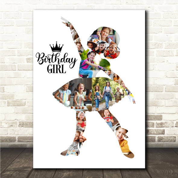 Photo Collage Kids Girls Birthday Custom Gift 13-Photo Ballerina Print Or Canvas