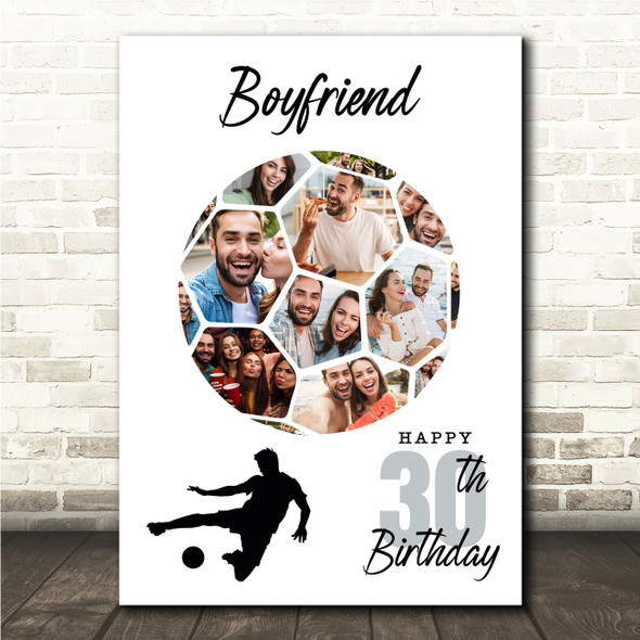 Photo Collage 30th Birthday Gift For Boyfriend 14-Photo Football Print Or Canvas Photo Collage 30th Birthday Gift For Boyfriend 14-Photo Football Print Or Canvas