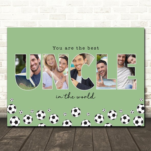 Photo Collage Green Football 4-Photo Any Occasion Gift For Uncle Print Or Canvas Photo Collage Green Football 4-Photo Any Occasion Gift For Uncle Print Or Canvas
