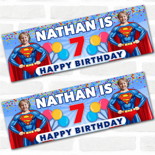 Personalised Party Banner For Kids Birthday Superman Any Age With Photo