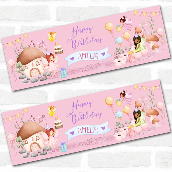 Personalised Party Banner For Birthday With Photo Girls Fairy Kids