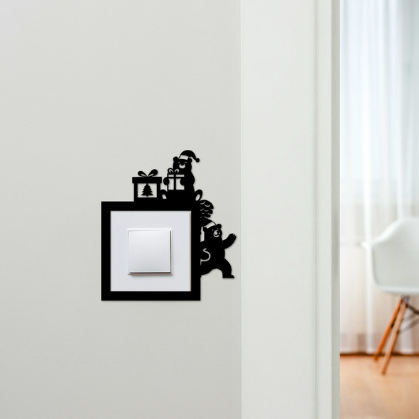 Light Switch Surround Christmas Decor Presents Bears Decor Switch Cover Frame