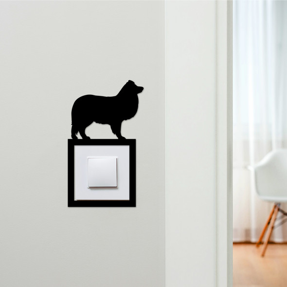 Light Switch Surround Shetland Sheepdog Dog Decorative Switch Plate Cover Frame