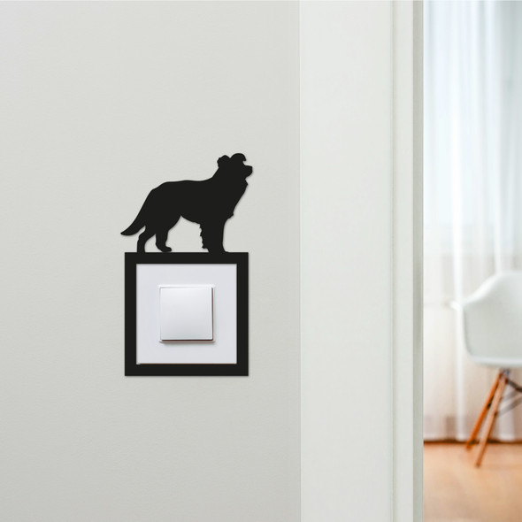 Light Switch Surround Border Collie Dog Decorative Switch Plate Cover Frame