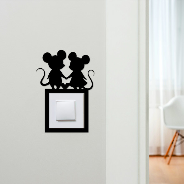 Light Switch Surround Mouse Couple Romantic Decorative Switch Plate Cover Frame