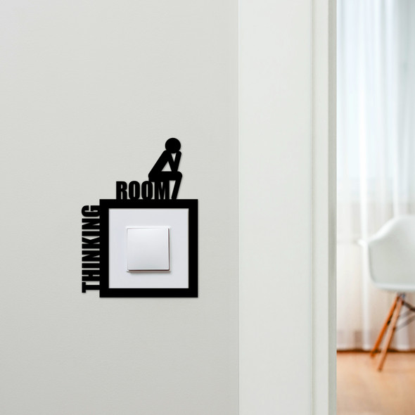 Light Switch Surround Thinking Room Toilet Funny Decorative Switch Cover Frame