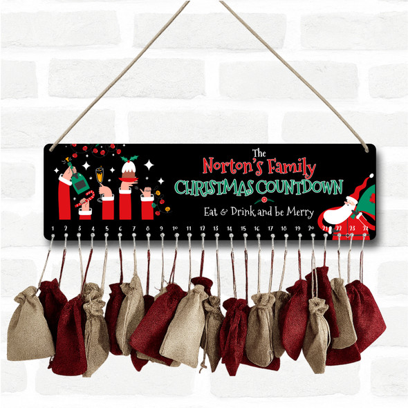 Personalised Christmas Advent Calendar Family Festive Hands Xmas Countdown Sign Personalised Christmas Advent Calendar Family Festive Hands Xmas Countdown Sign