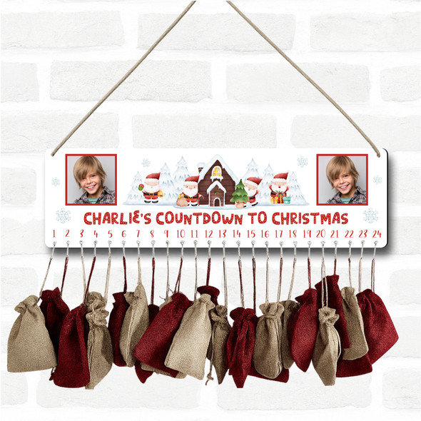 Personalised Christmas Advent Calendar Kids Photo Santa Tree Xmas Countdown Sign Personalised Christmas Advent Calendar Kids Photo Santa Tree Xmas Countdown Sign