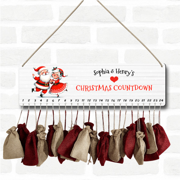 Personalised Christmas Advent Calendar Couples Mr & Mrs DIY Xmas Countdown Sign Personalised Christmas Advent Calendar Couples Mr & Mrs DIY Xmas Countdown Sign