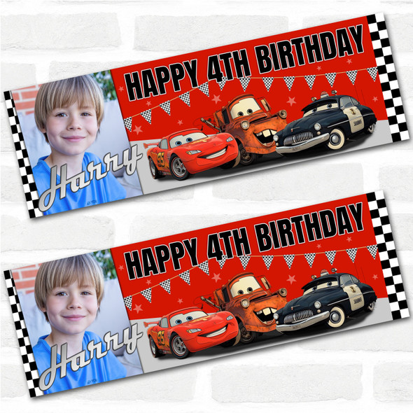 Personalised Party Banner For Kids Birthday Disney Cars Photo Boys