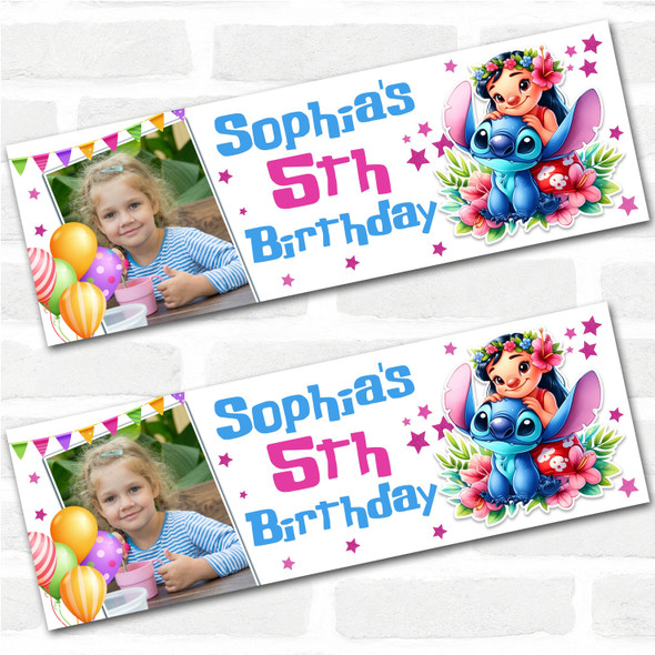 Personalised Party Banner For Kids Birthday Lilo And Stitch Photo