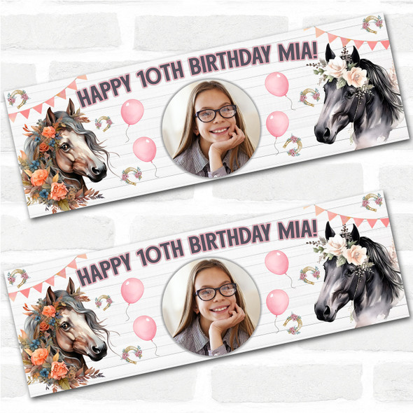 Personalised Party Banner For Kids Girls Birthday Horse