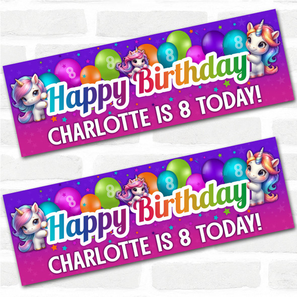Personalised Party Banner For Kids Birthday Unicorns