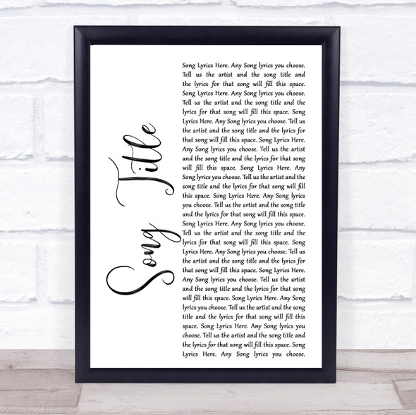Ray Charles & Willie Nelson Seven Spanish Angels White Script Song Lyric Wall Art Print - Or Any Song You Choose
