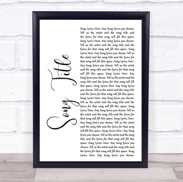 Doris Day Secret Love White Script Song Lyric Wall Art Print - Or Any Song You Choose