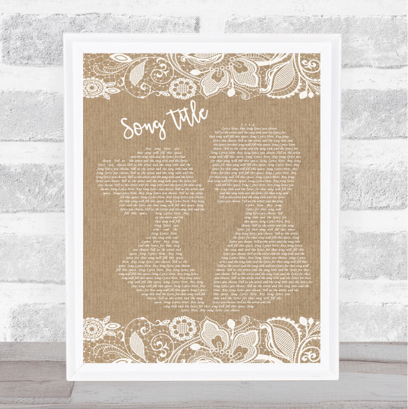Darren Hayes I Can't Ever Get Enough Of You Burlap & Lace Song Lyric Quote Print - Or Any Song You Choose