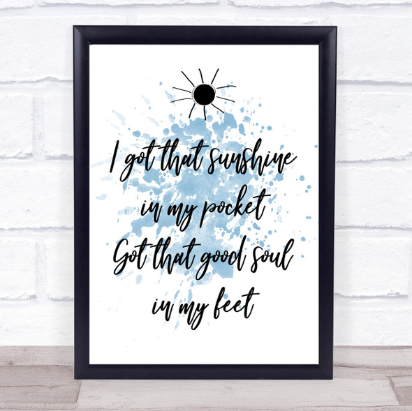 Blue Can't Stop The Feeling Justin Timberlake Song Lyric Quote Print