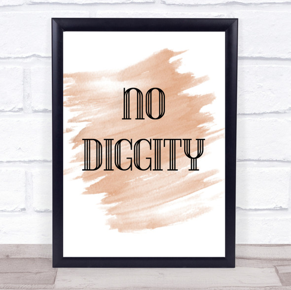 Watercolour No Diggity Song Lyric Quote Print