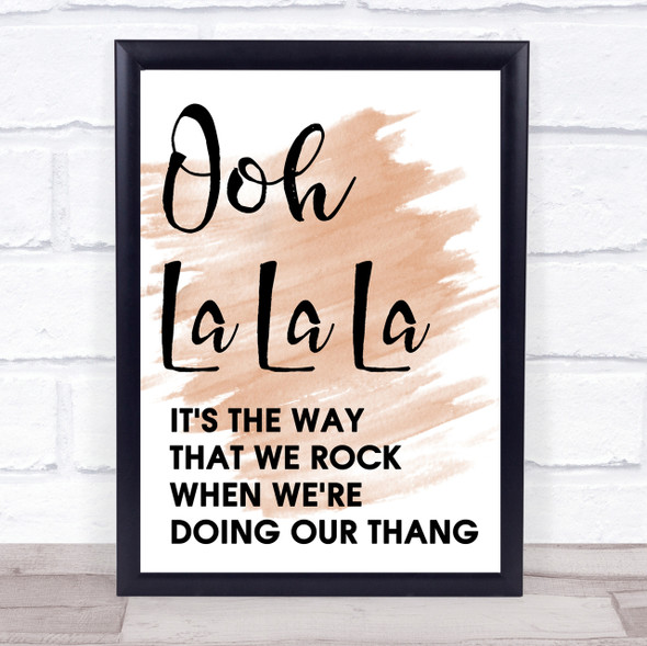 Watercolour The Fugees Ooh La La La Song Lyric Quote Print