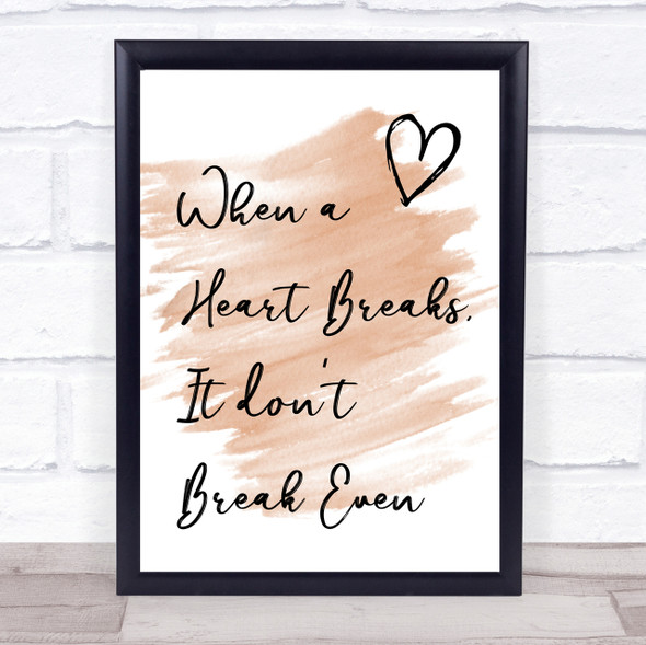 Watercolour The Script Breakeven Song Lyric Quote Print