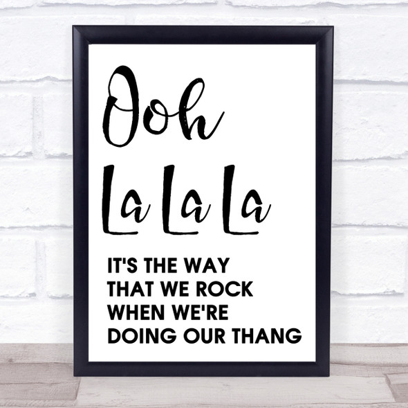 The Fugees Ooh La La La Song Lyric Quote Print