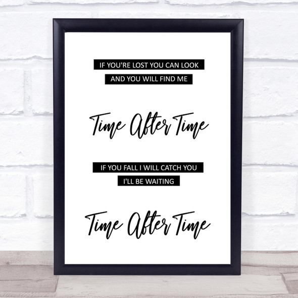 Cyndi Lauper Time After Time Song Lyric Quote Print