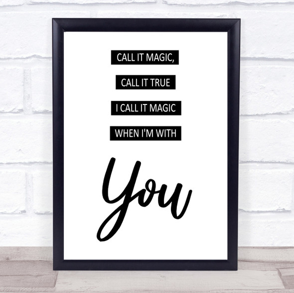 Coldplay Magic Song Lyric Quote Print