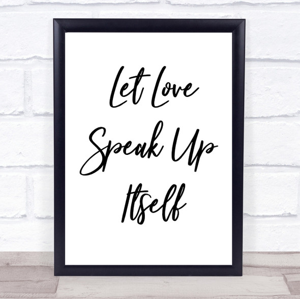 The Beautiful South Let Love Speak Up Itself Song Lyric Print