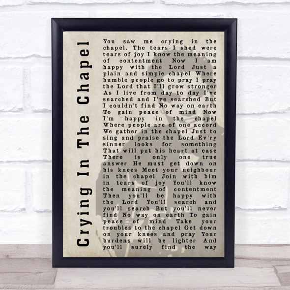 Elvis Presley Crying In The Chapel Face Shadow Song Lyric Quote Print