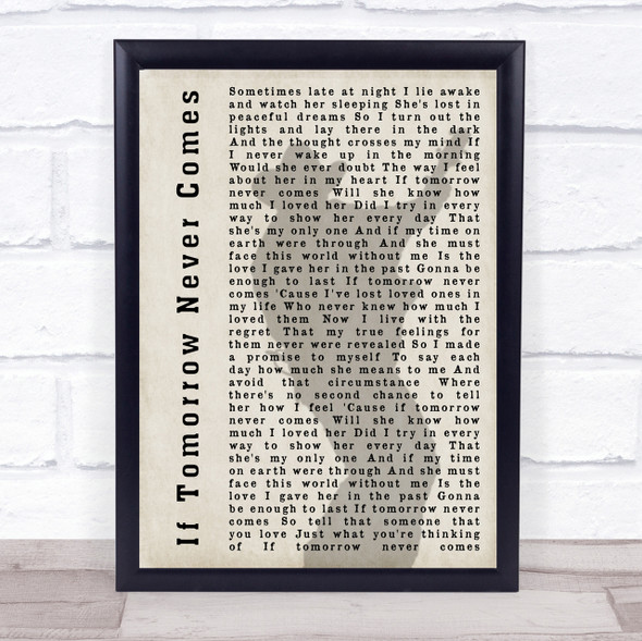 Garth Brooks If Tomorrow Never Comes Shadow Song Lyric Quote Print