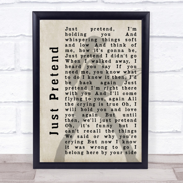 Elvis Presley Just Pretend Pose Shadow Song Lyric Quote Print